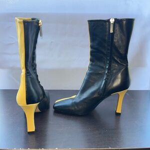 Zara kill bill state Two-Tone Black and Yellow Heeled Boots